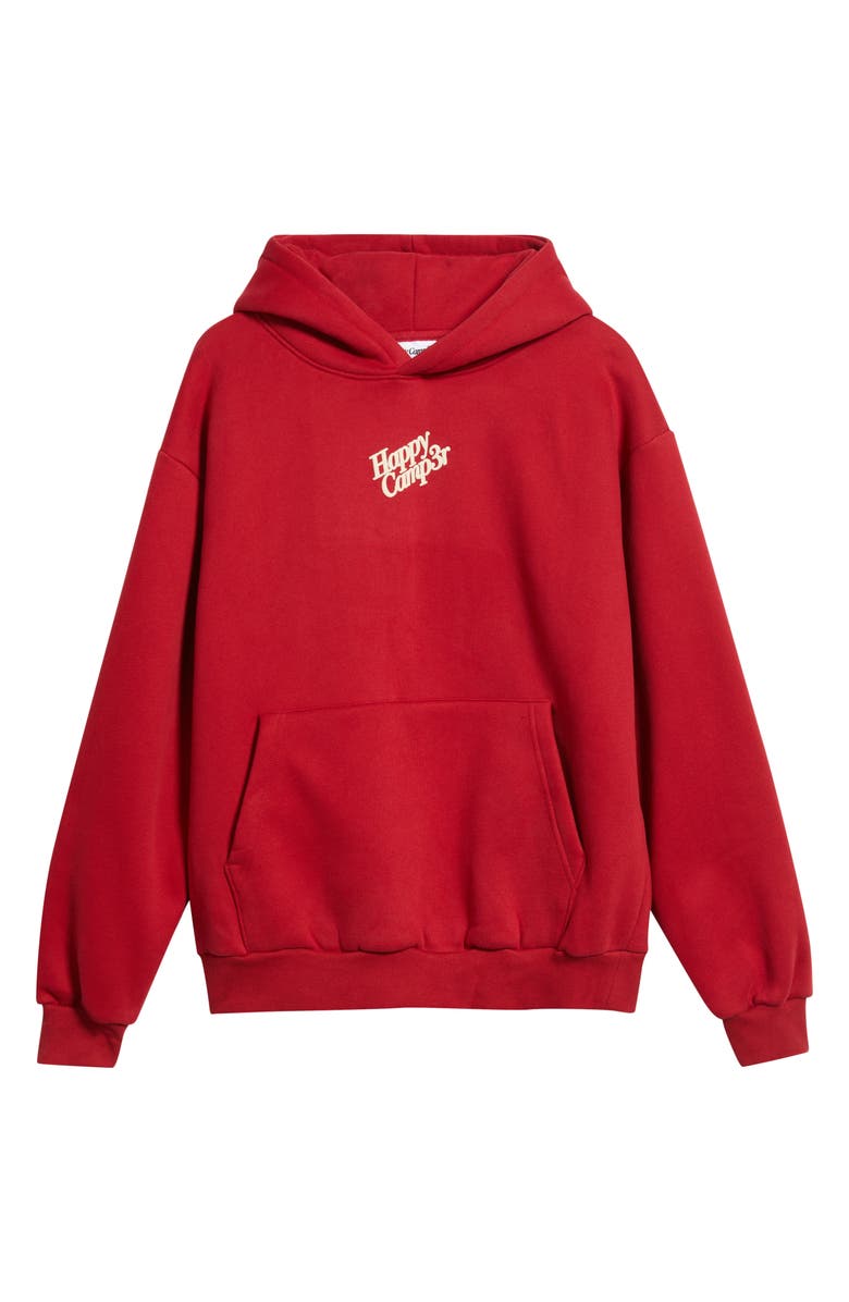 HAPPY CAMP3R Puff Series Core Logo Cotton Blend Hoodie, Alternate, color, Pomegranate Red