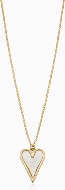 Oradina 14K Yellow Gold Pure Heart Pendant Necklace