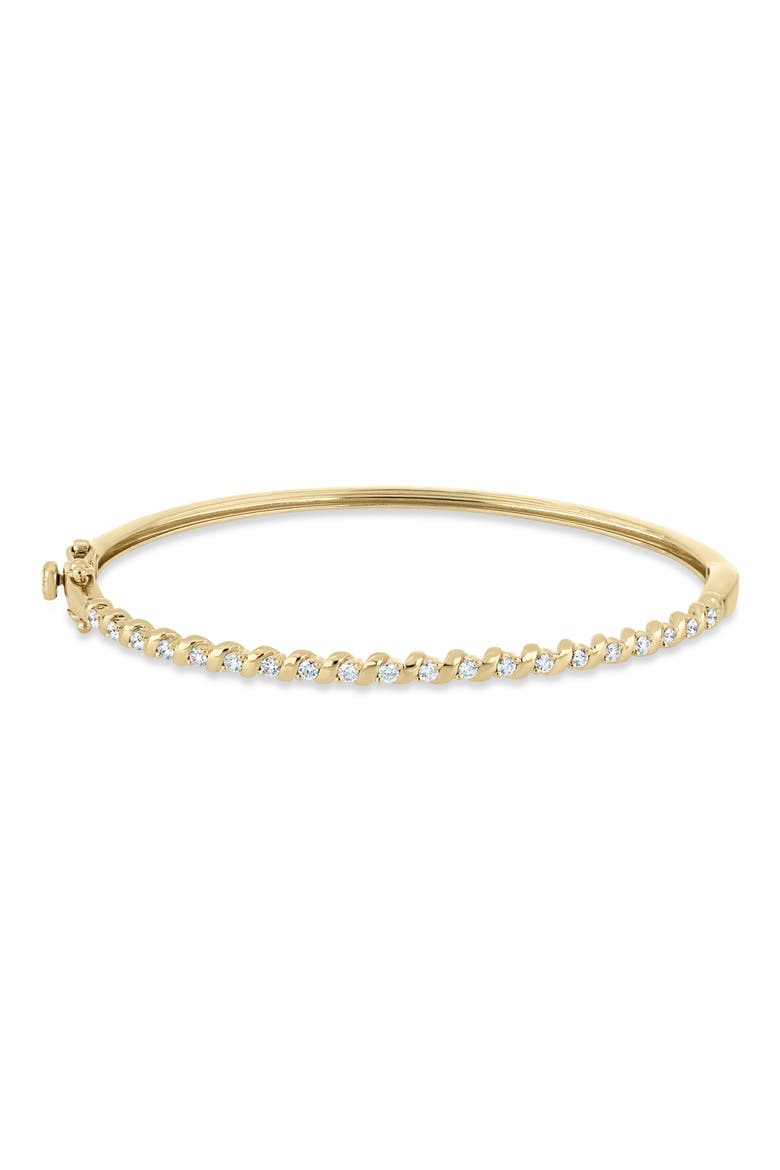 Florentine 18k Gold Diamond Bangle Bracelet, Main, color, 18KY