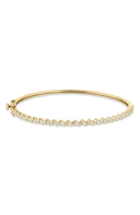 Florentine 18k Gold Diamond Bangle Bracelet