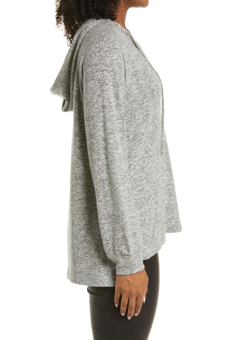 Split Neck Hoodie, Alternate, color, HEATHER GREY