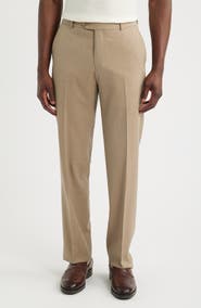 Berle Lightweight Flat Front Mesh Weave Wool Dress Pants