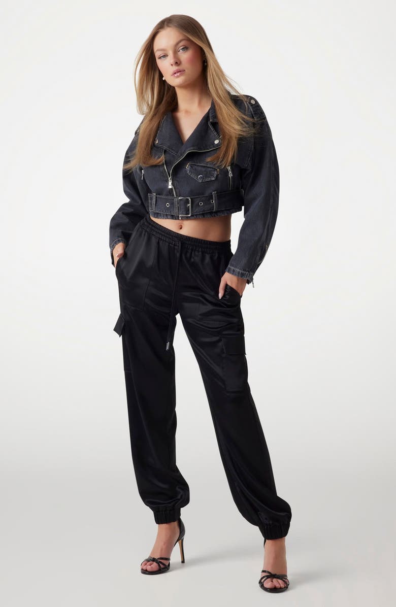 GUESS Marzia Cargo Joggers, Alternate, color, Jblack-Black