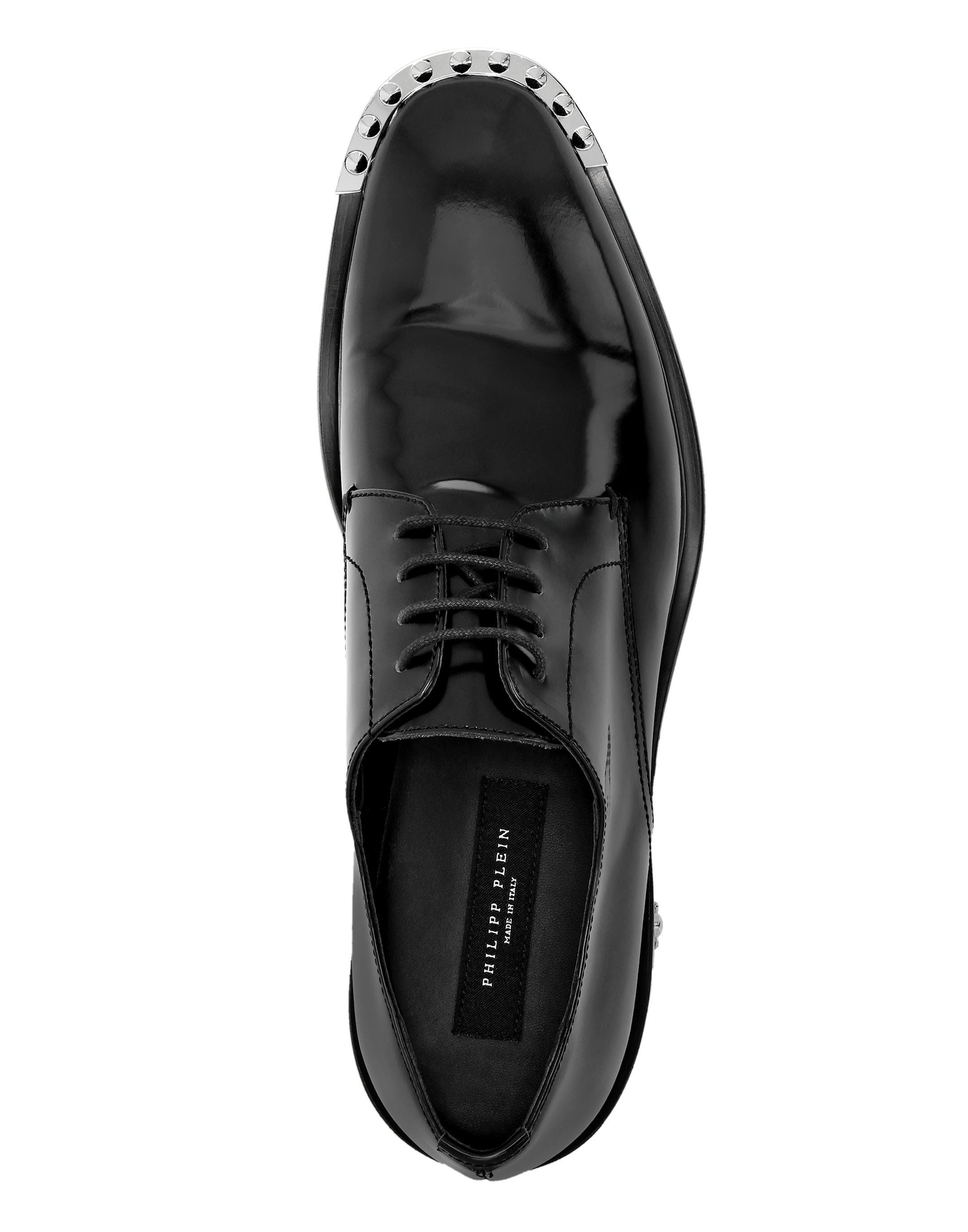 Leather Derby Shoes Men, Alternate, color, black/nickel