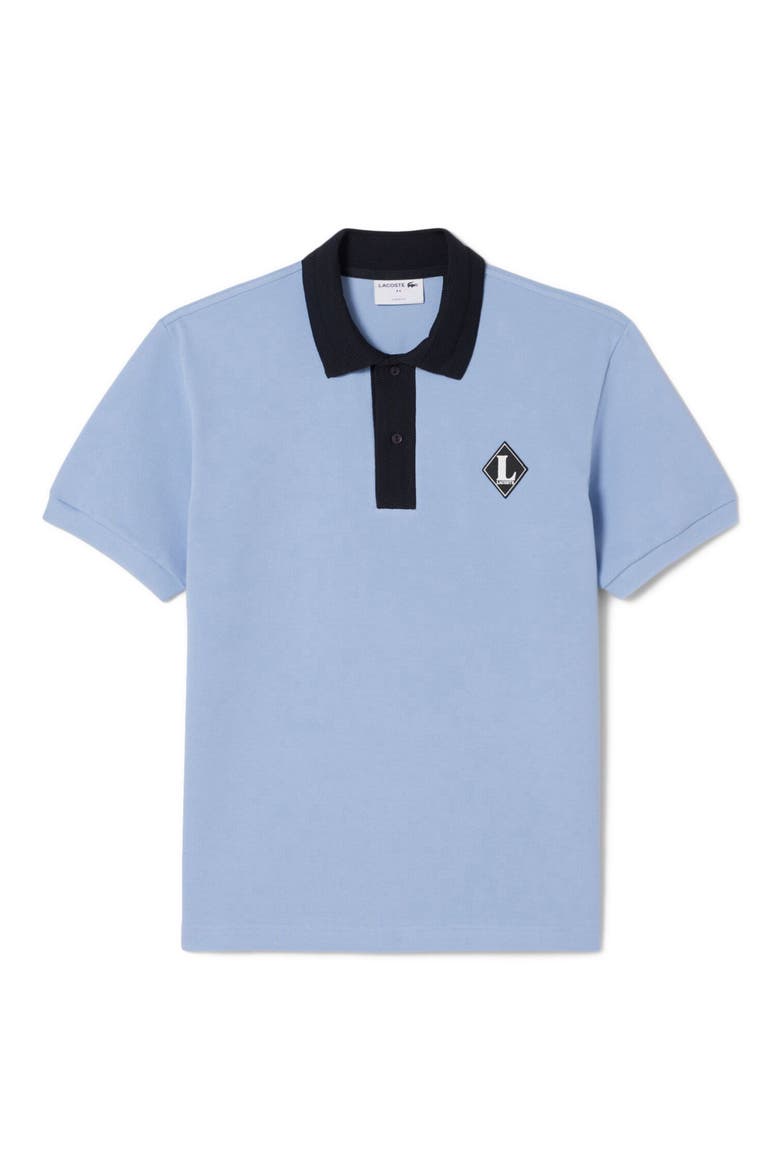 Contrast Collar Cotton Piqué Polo, Main, color, APHYLLA BLUE