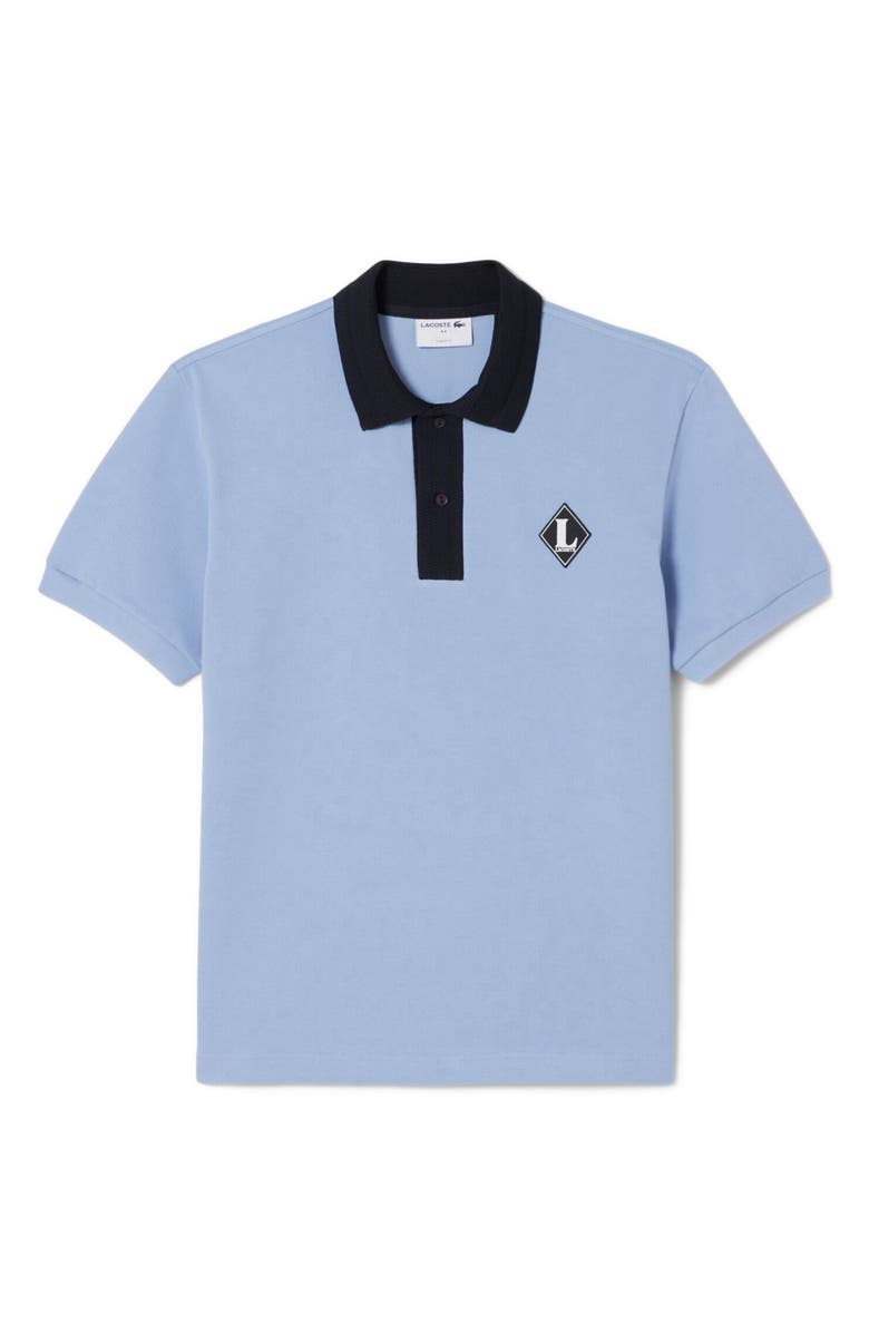 Lacoste Contrast Collar Cotton Piqué Polo, Main, color, Aphylla Blue