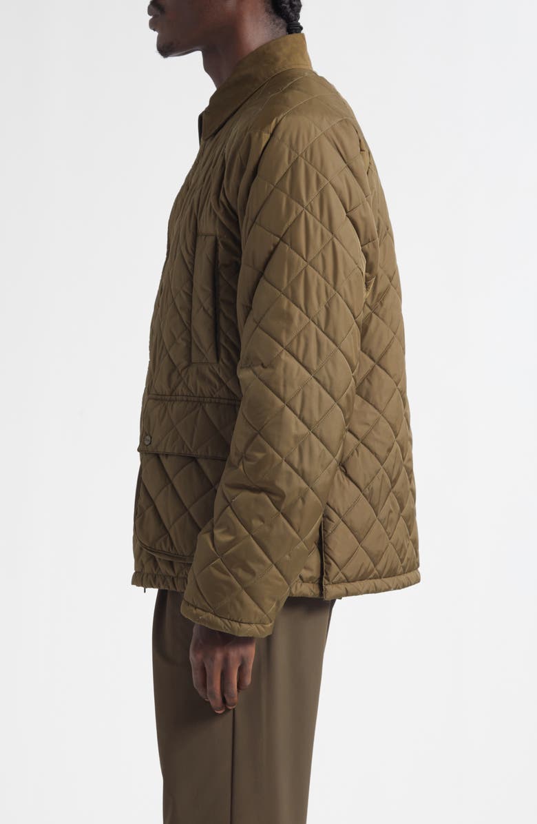 Herno Quilted Matte Barn Jacket, Alternate, color, Military Green