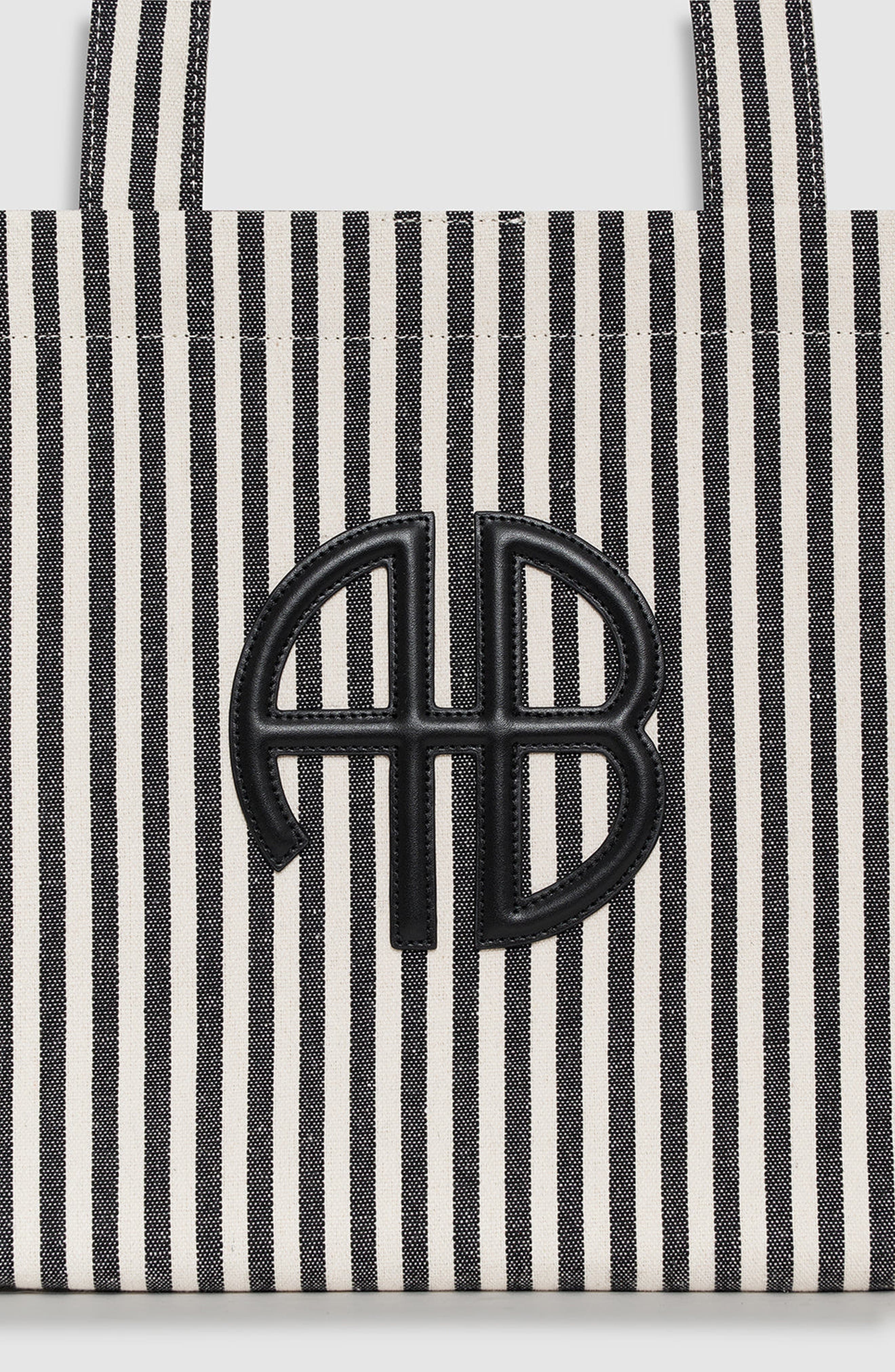 Lara Tote Bag, Alternate, color, White / Black Stripe