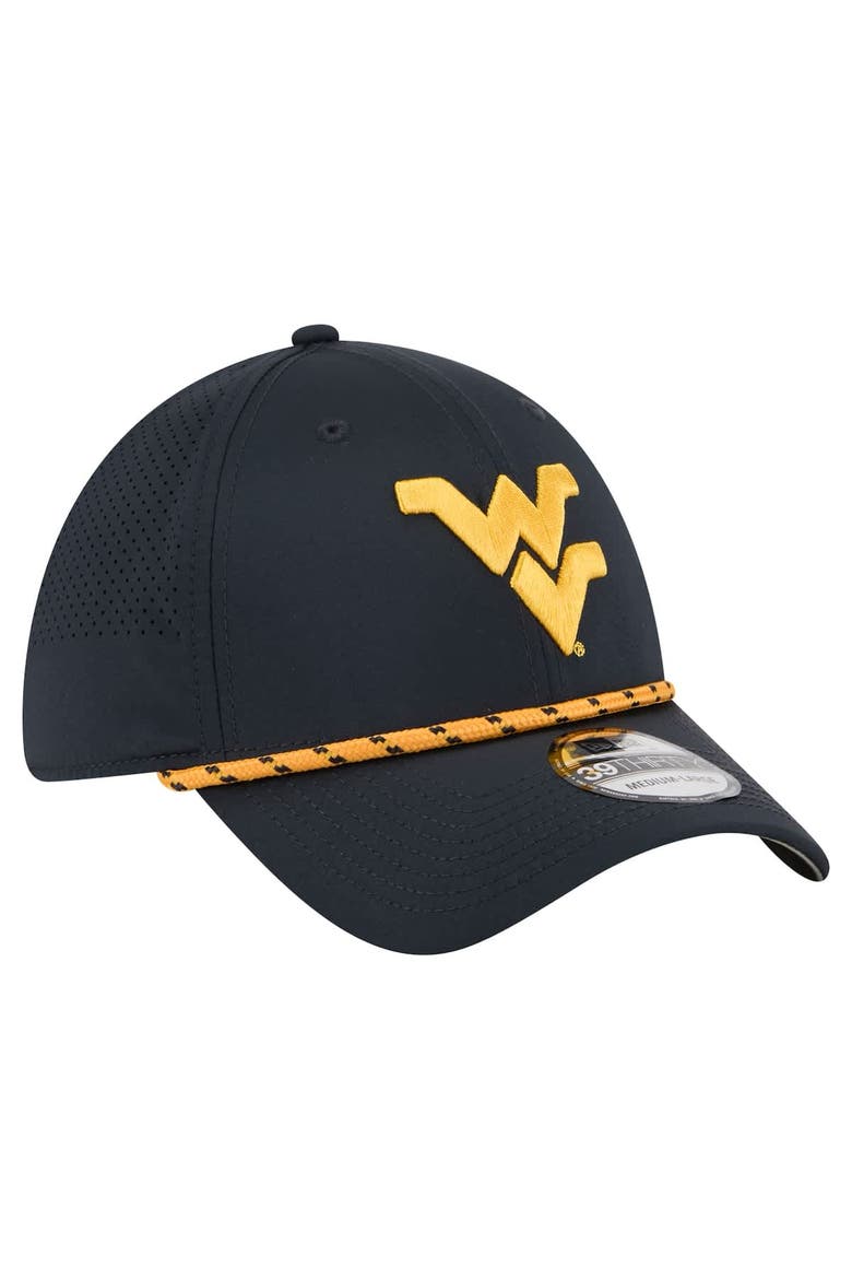 Men's New Era  Navy West Virginia Mountaineers Rope 39THIRTY Flex Hat, Alternate, color, Navy