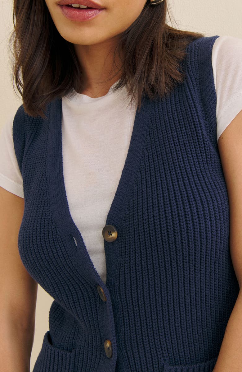 Reformation Faye Organic Cotton Sweater Vest, Alternate, color, 