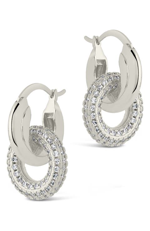 Hunter CZ Interlocking Circle Drop Earrings