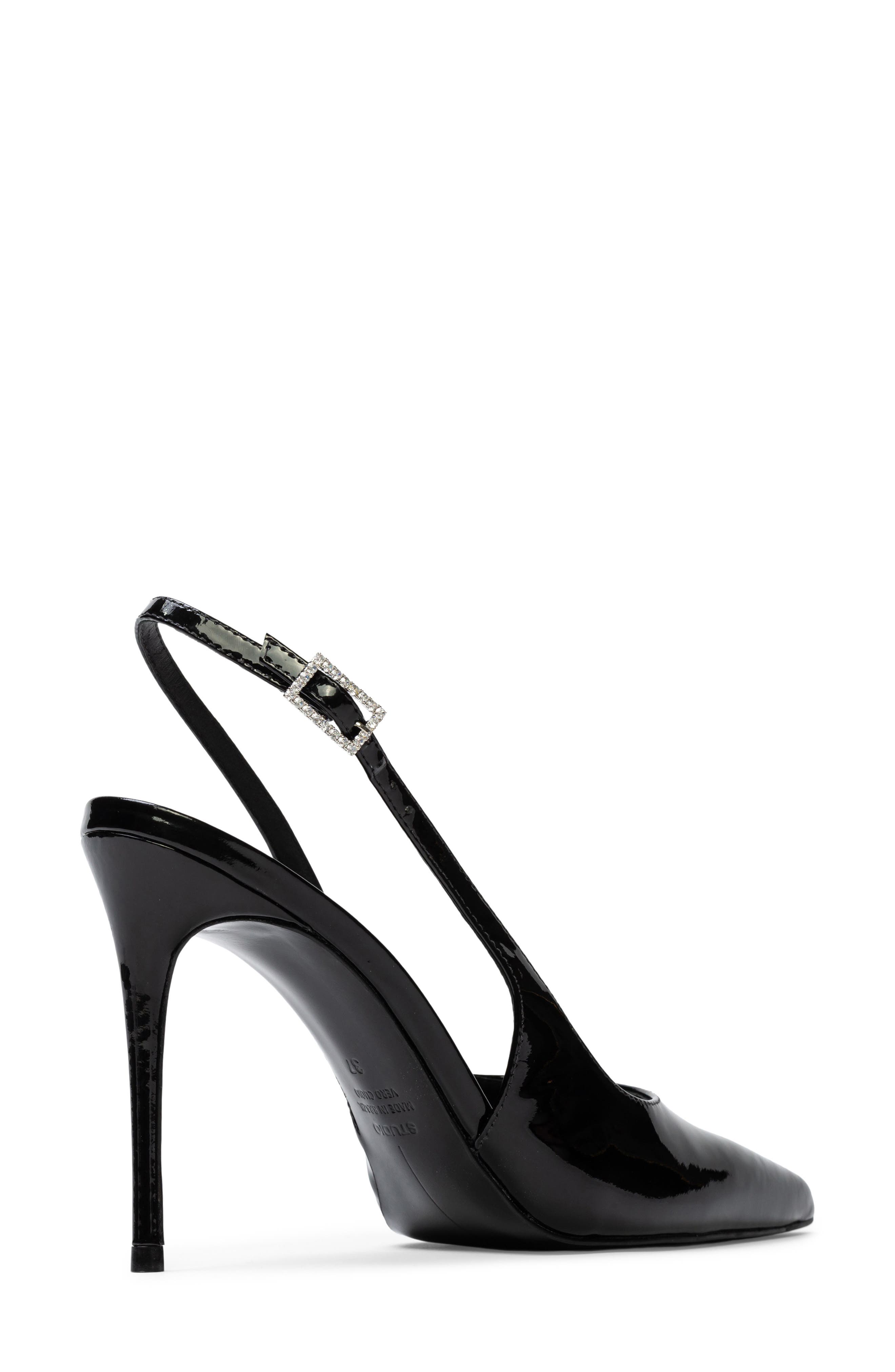 BLACK SUEDE STUDIO Alloy Slingback Pointed Toe Pump, Alternate, color, 