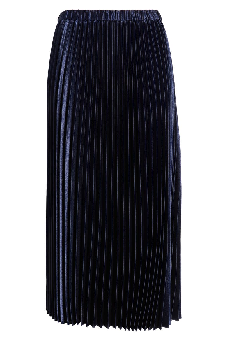 Pleated Satin Skirt, Alternate, color, DISTANT MOUNTAIN