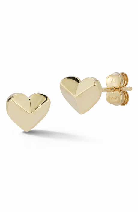 Ember Fine Jewelry 14K Gold Heart Stud Earrings