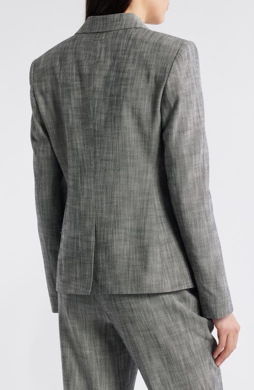HUGO BOSS BOSS JIA ONE-BUTTON SHARKSKIN BLAZER