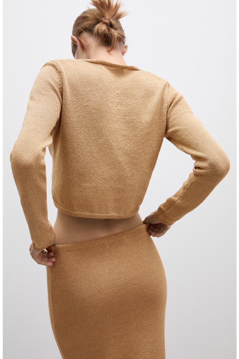 Metallic Tie Front Cardigan, Alternate, color, GOLD