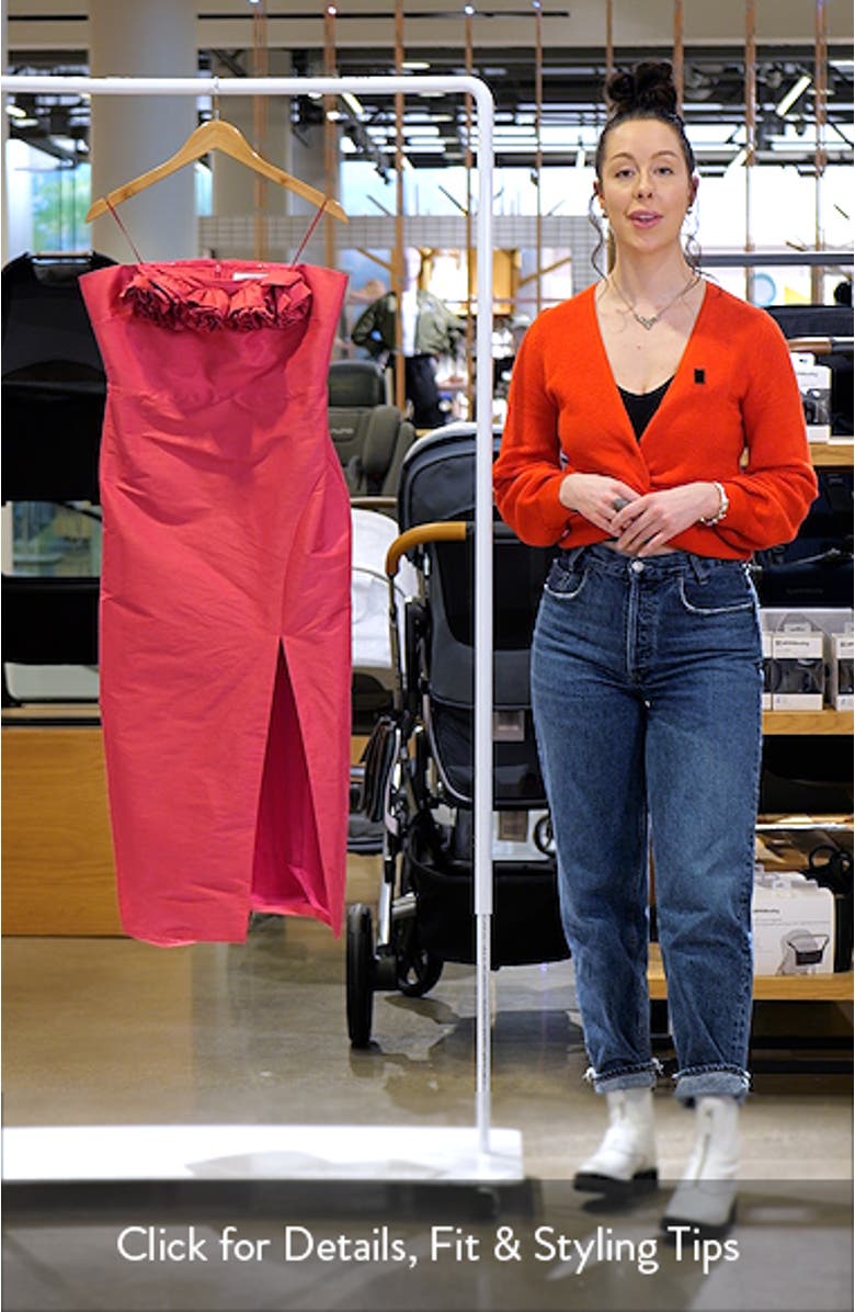 Gwen Rosette Strapless Midi Dress, sales video thumbnail