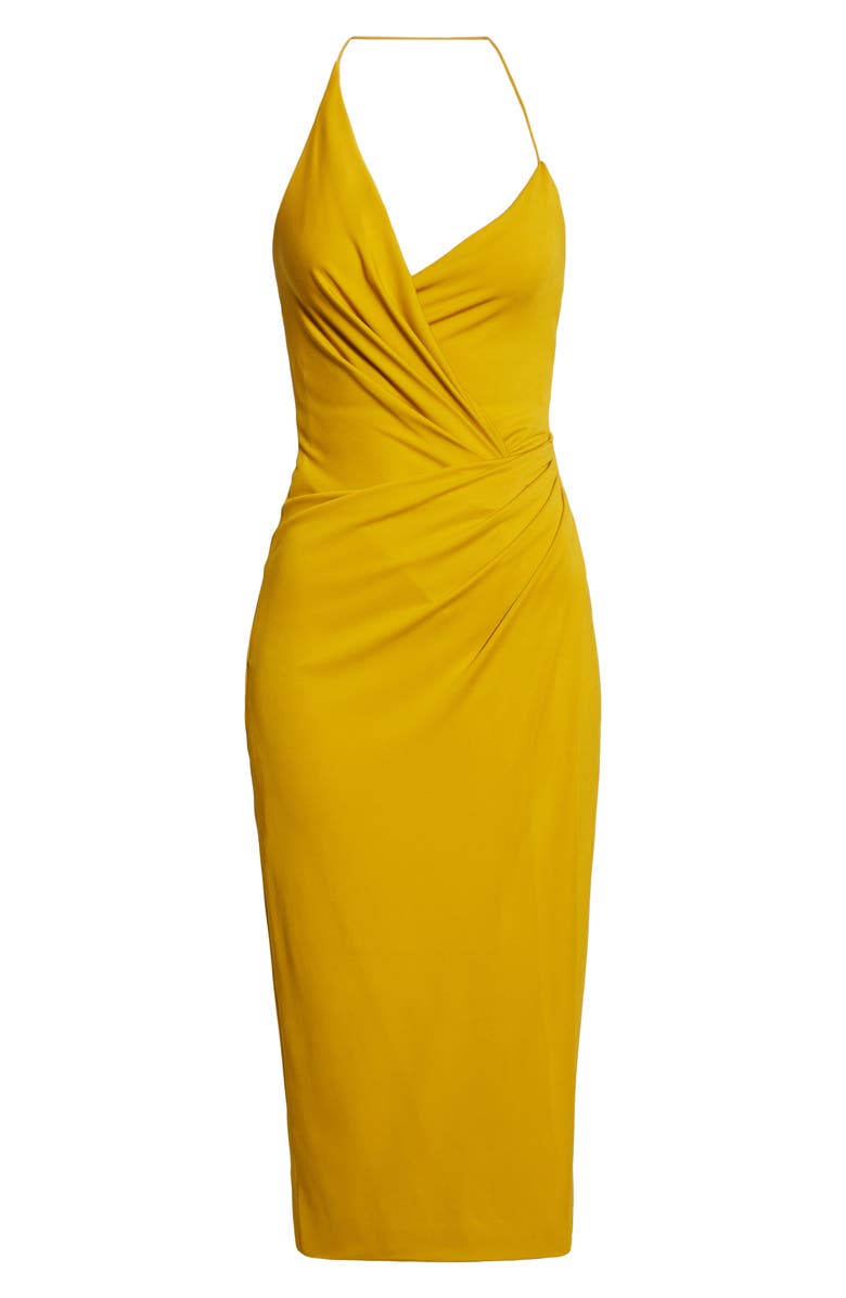 CUSHNIE Asymmetrical Halter Midi Dress, Alternate, color,