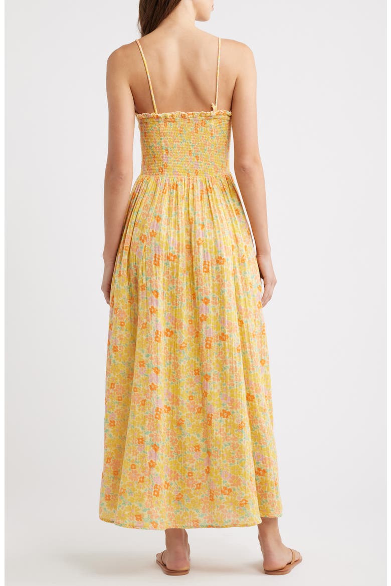 Sweet Nothings Floral Print Sleeveless Maxi Sundress, Alternate, color, YELLOW COMBO