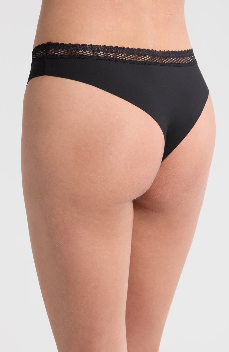 Chantelle Lingerie Cozy Chic Thong, Alternate, color, Black