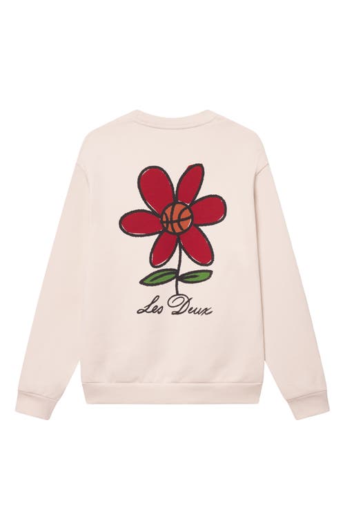 Les Deux Flower Basket Organic Cotton Graphic Sweatshirt In Neutral