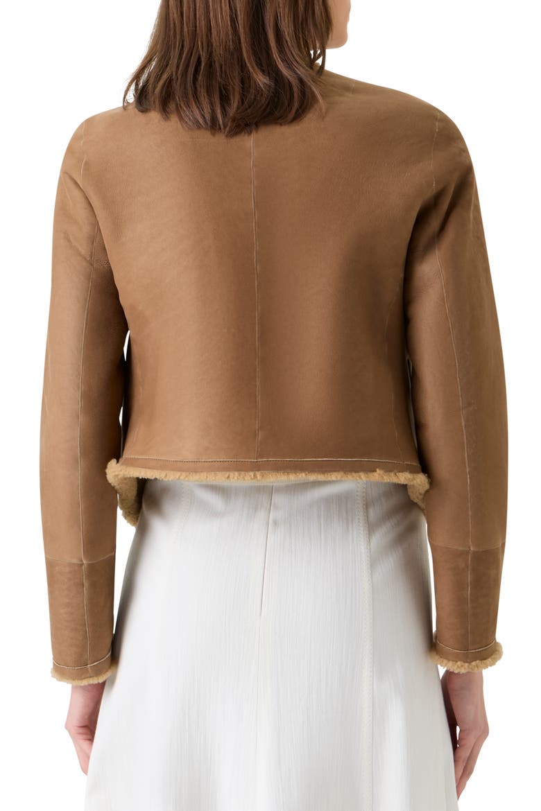 Boxy Genuine Shearling Jacket, Alternate, color, BEIGE