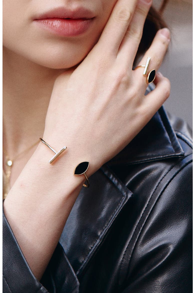 Black Eyes Ring, Alternate, color, Black & Gold