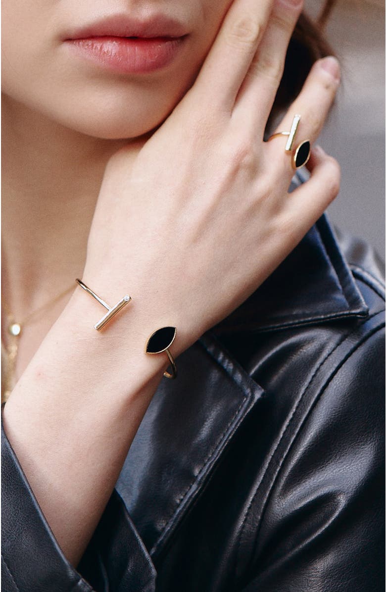 RC RETRO CHIC Black Eyes Ring, Alternate, color, Black & Gold