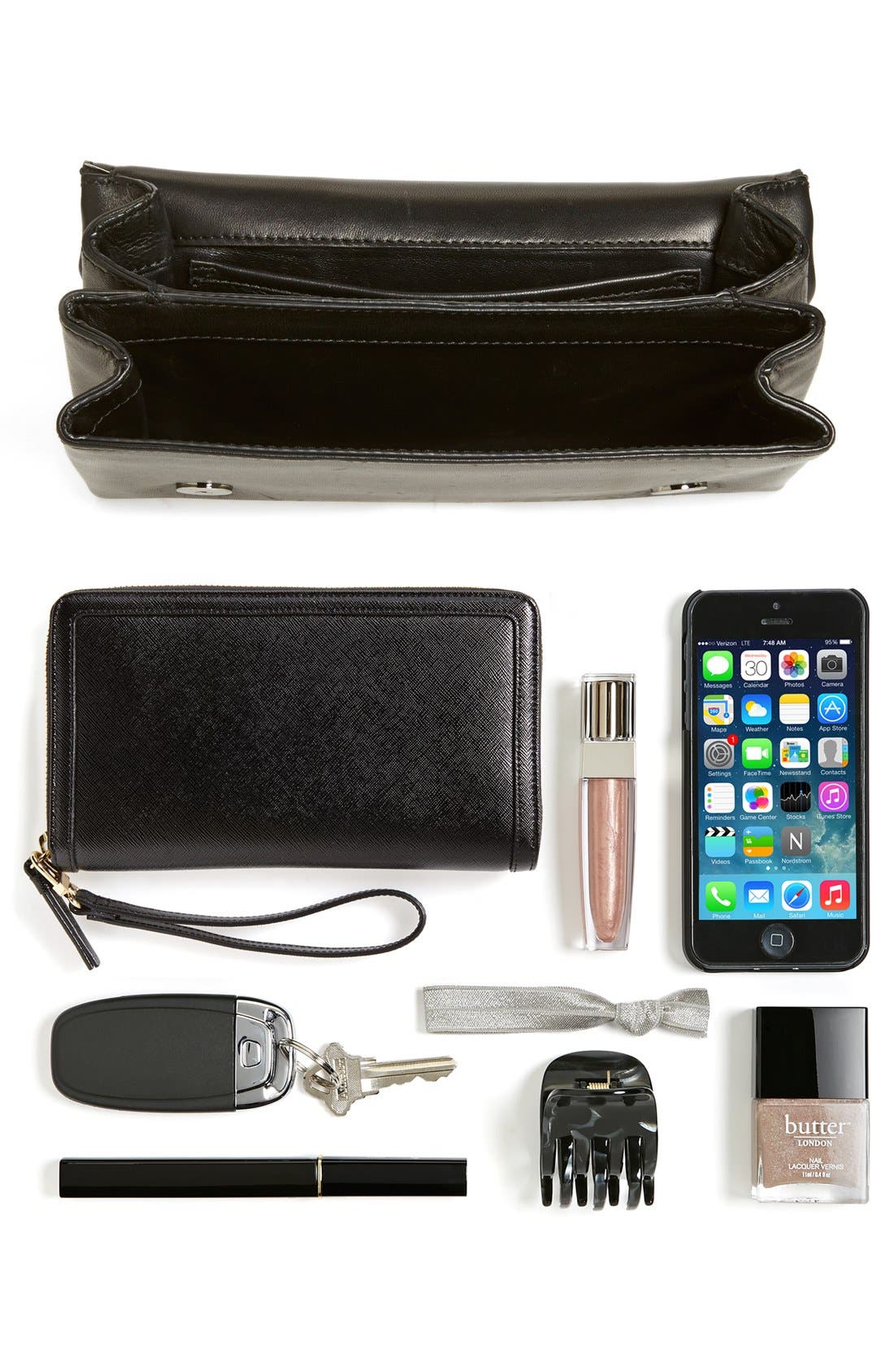 Valentino 'Noir Va Va Voom - Rockstud' Leather Shoulder Bag, Alternate, color, 