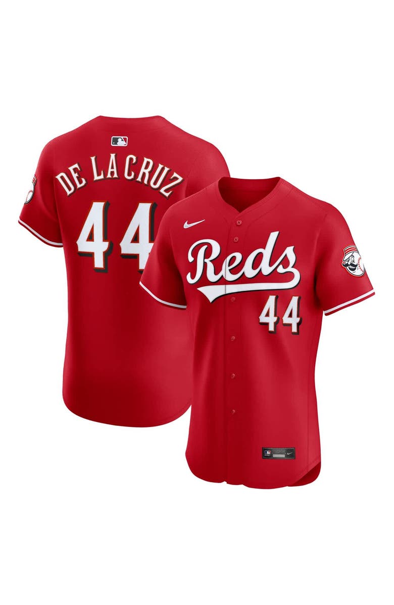 Nike Men's Nike Elly De La Cruz Red Cincinnati Reds Alternate Elite Jersey, Main, color, 