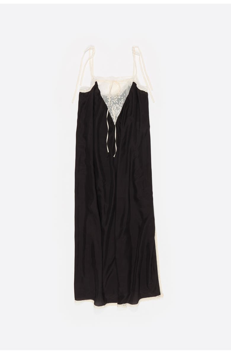 Bimba y Lola Silk Lace Strappy Dress, Alternate, color, Black