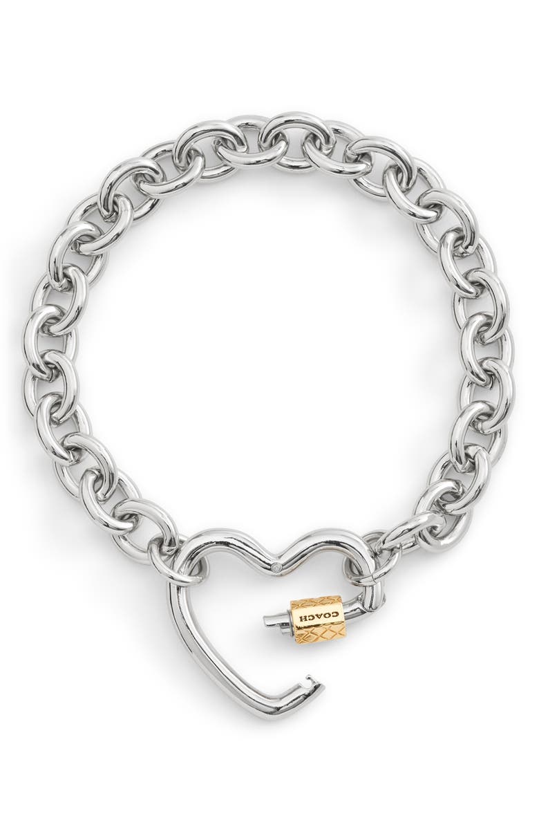 COACH Carabiner Heart Flex Bracelet, Alternate, color, 