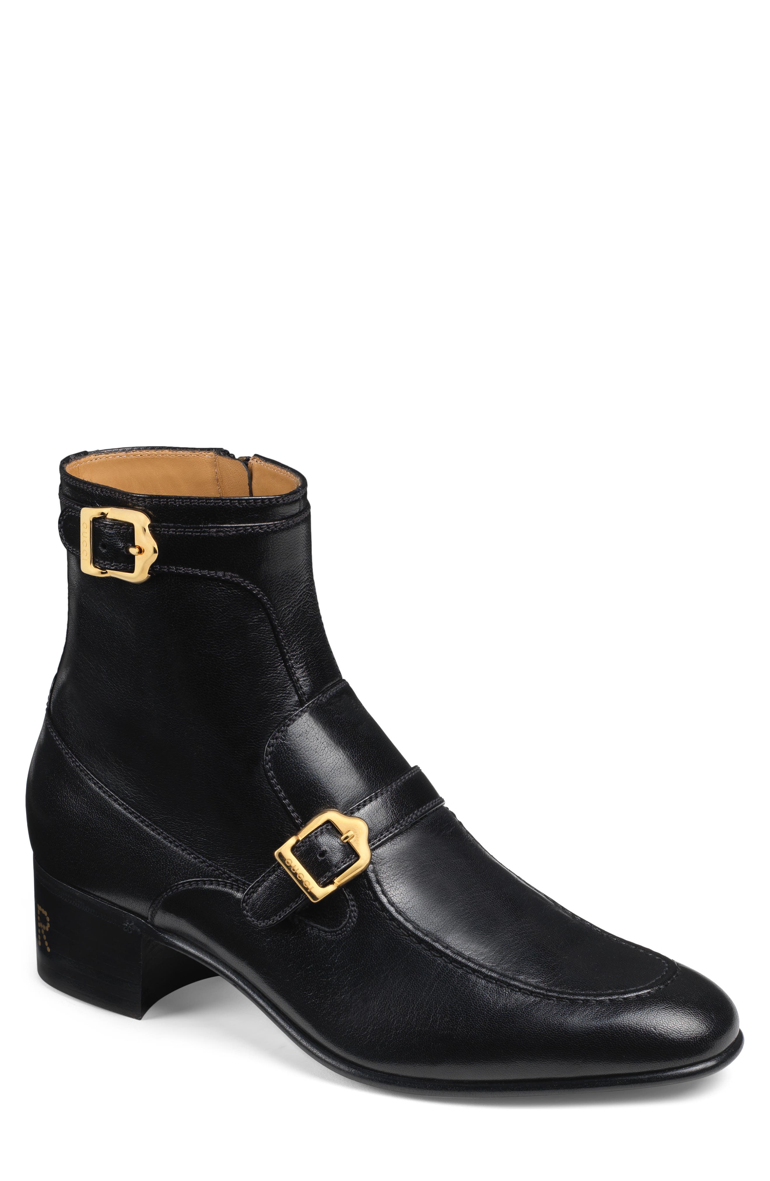 Gucci Double Buckle Boot, Main, color, 