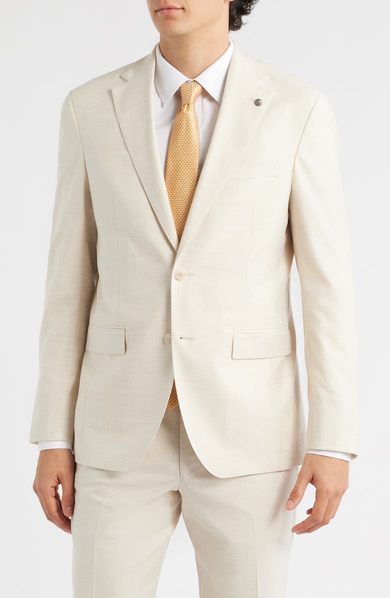 Jack Victor Midland Contemporary Fit Light Tan Wool & Cotton Blend Suit, Alternate, color, Sand