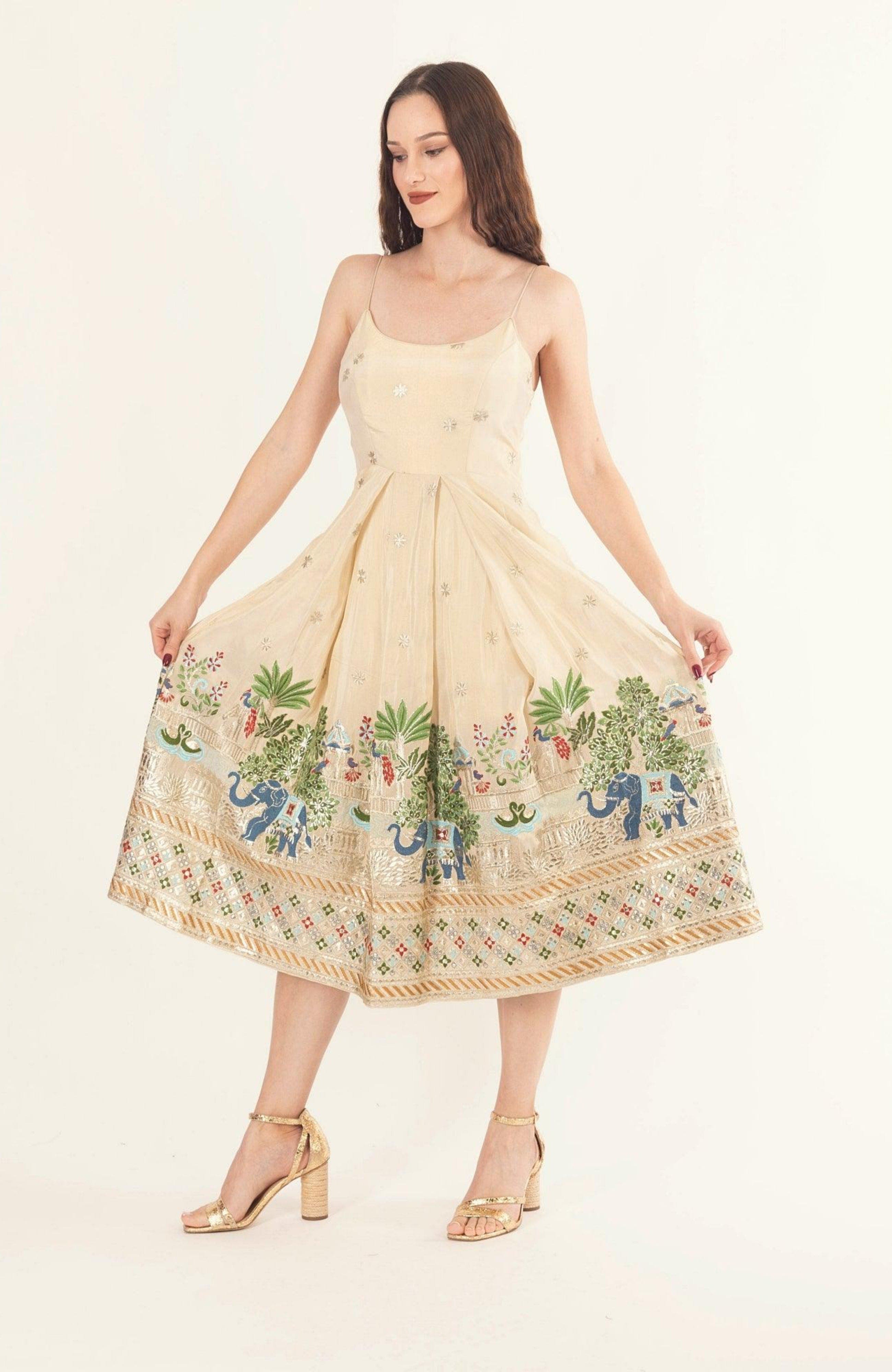 Blanche Box Pleated Midi Dress