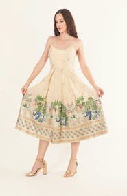 RAAS Blanche Box Pleated Midi Dress