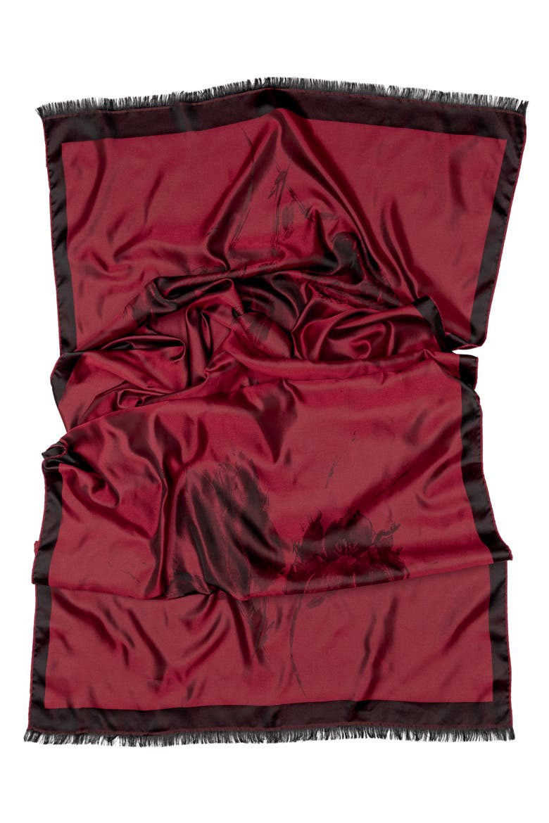 Fortuna - Silk Scarf/Shawl for Women, Alternate, color, Ruby