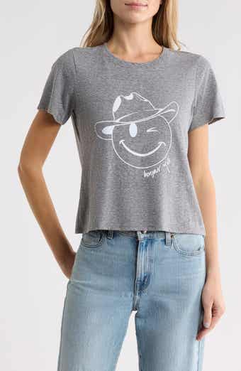 Smiley Cowboy Graphic Shrunken T-Shirt