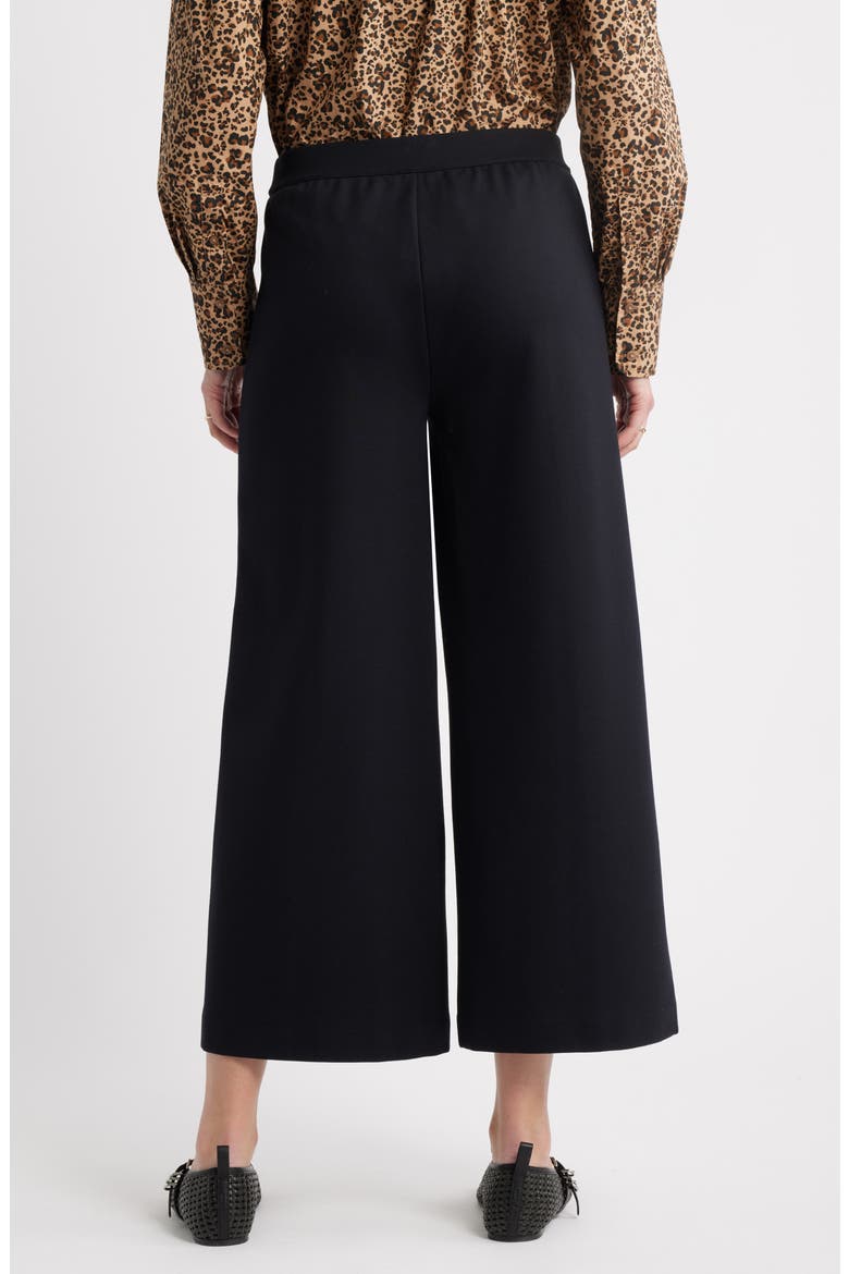 Wide Leg Crop Ponte Pants, Alternate, color, BLACK