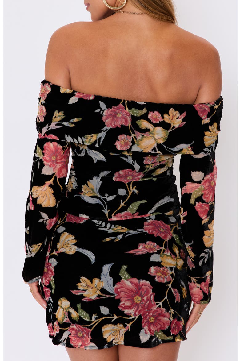Rowan Floral Off the Shoulder Top, Alternate, color, BLACK FLORAL
