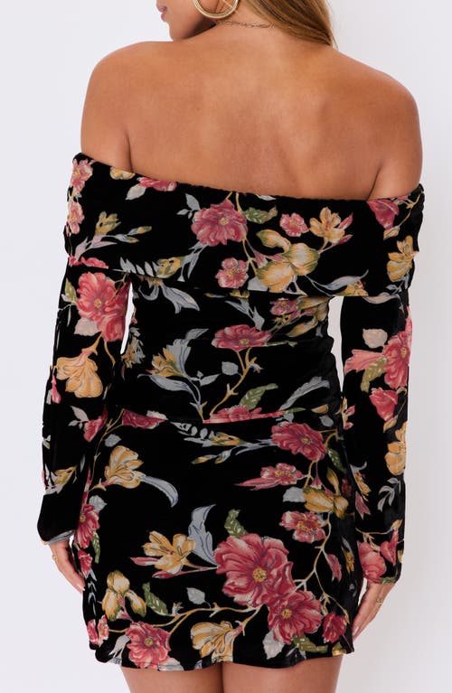 Vici Collection Rowan Floral Off The Shoulder Top In Black