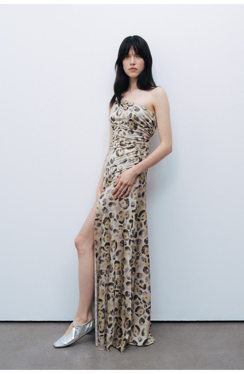 Nocturne One Shoulder Printed Maxi Dress, Alternate, color,
