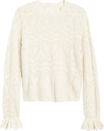 Treasure 
Bond Pointelle Scallop Neck Sweater