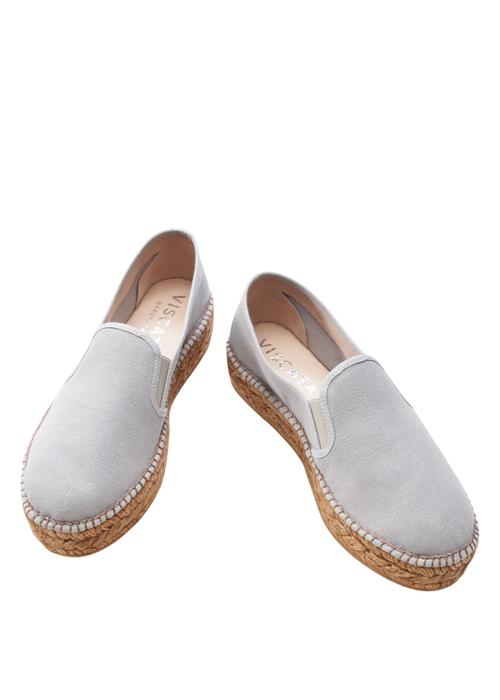 Viscata Castell Canvas Espadrille Platforms In Ash