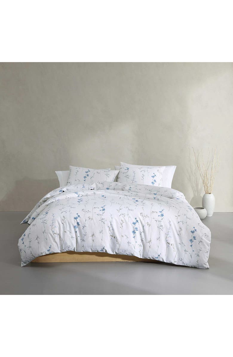 Calvin Klein Wildflower Duvet Cover & Shams Set, Alternate, color, Parchment White/Blue