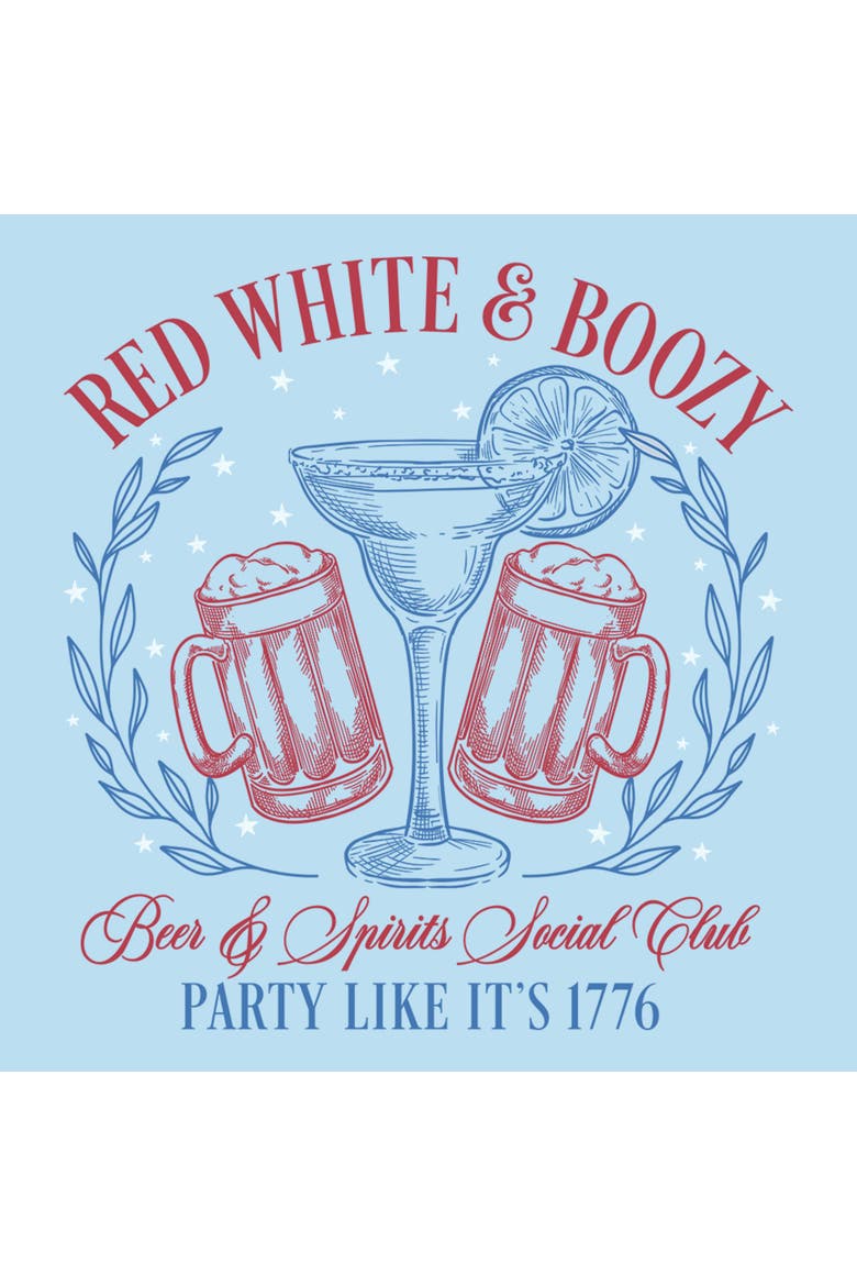 Men's Lost Gods Red White and Boozy Party  Graphic T-Shirt, Alternate, color, Light Blue