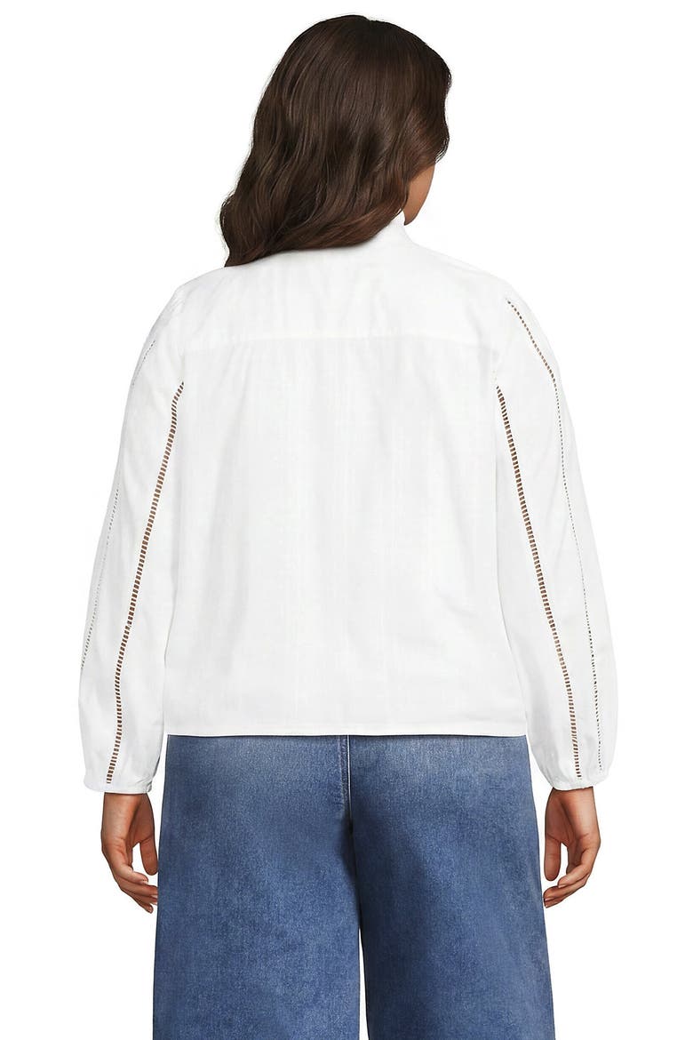 Ruffle Neck Button Front Shirt, Alternate, color, White
