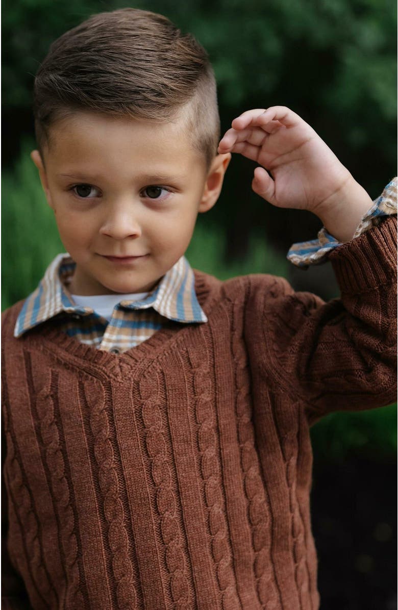 Hope & Henry Baby Boys' Organic Flannel Shirt with Elbow Patches, Infant, Alternate, color,