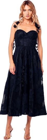Emilia Bustier Lace Midi Cocktail Dress