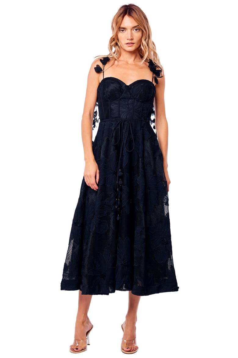 emilia bustier lace midi cocktail dress ciebon Emilia Bustier Lace Midi Cocktail Dress (Women)